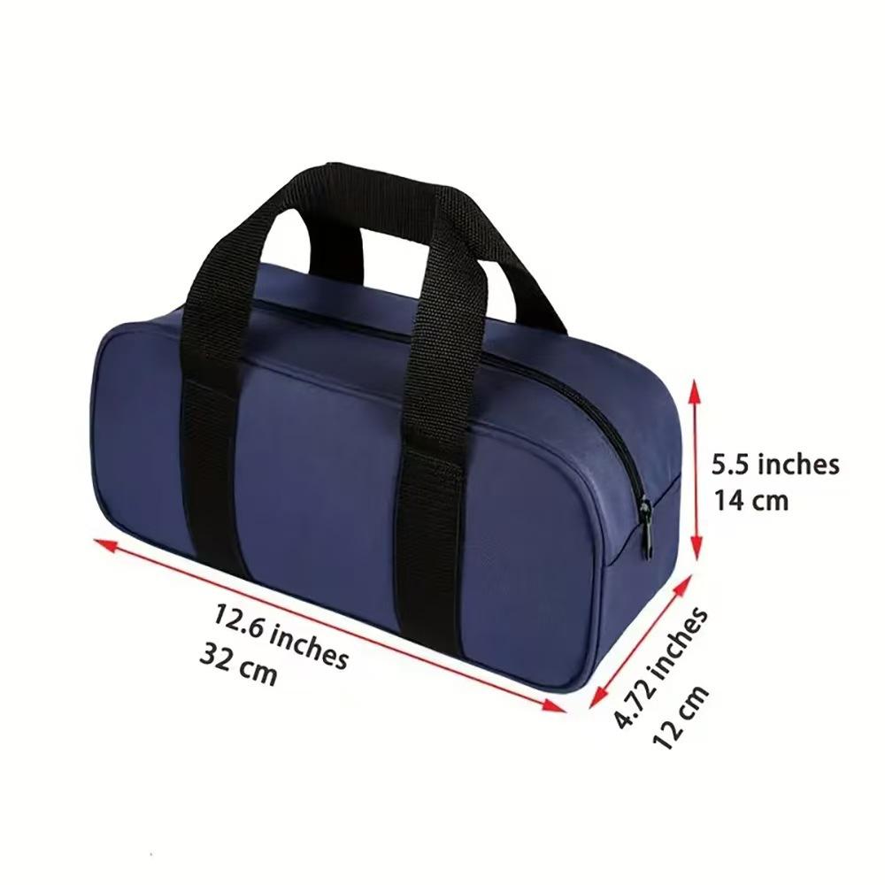 Borsa per attrezzi in tessuto Oxford 600D ispessito, grande capacità, con cerniera larga, custodia portaoggetti