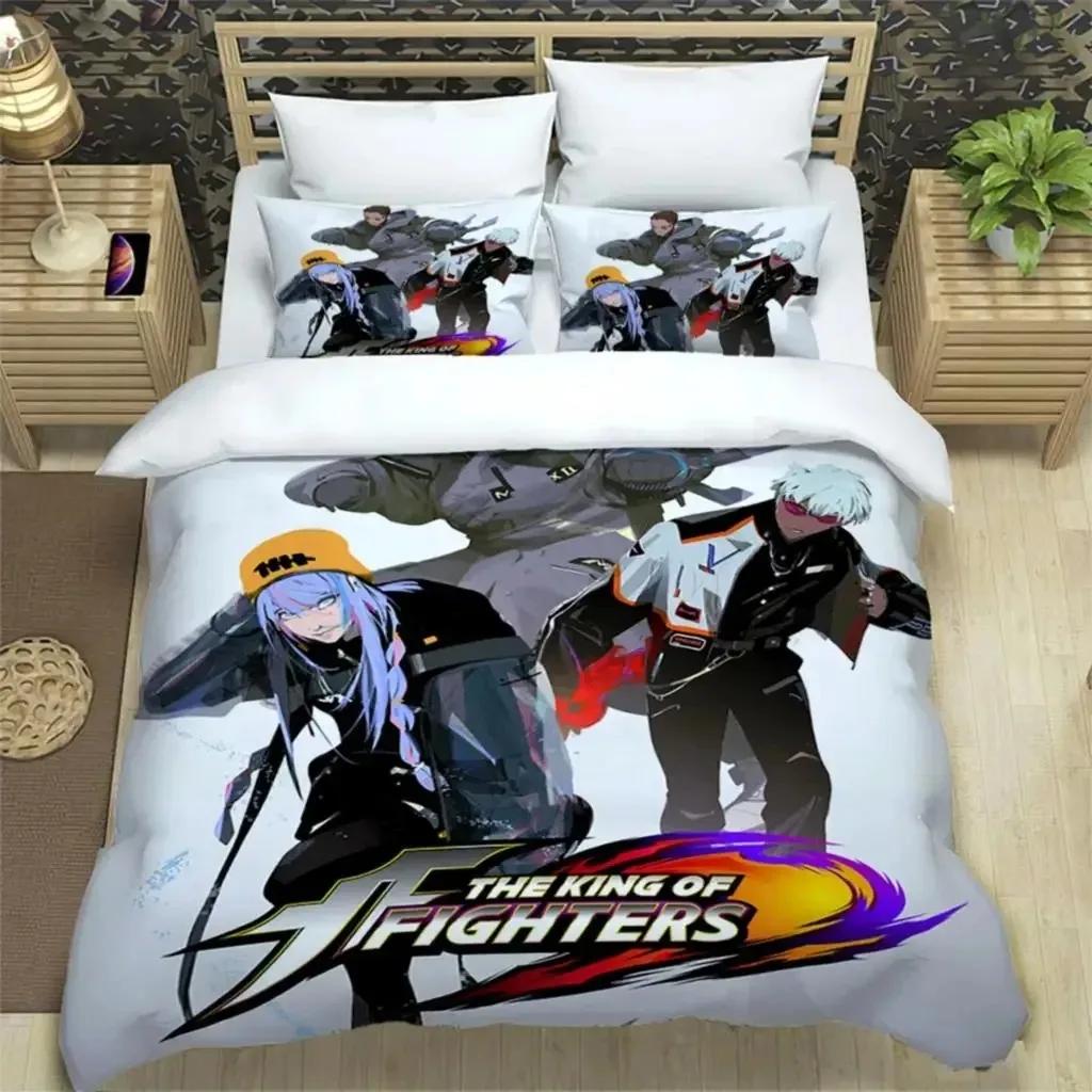 KOF Anime Art Print Three Piece Bedding Set Fashion Article Boys Or Adults For Beds Quilt Covers Pillowcases Bedding Set