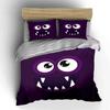 "Purple Monster Decor Set" Bedding Set with 1 Duvet Cover 2 Pillowcases Single Double King Queen, Gift