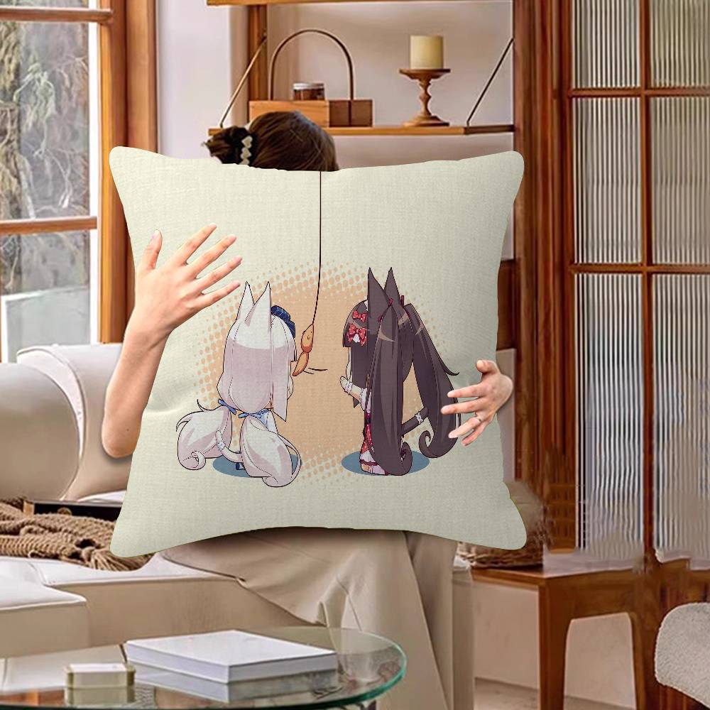 Cartoon Nekopara Pillow Anime Pillow Sofa Bed Head Pillow Cover Cushion Cover 45x45 Cm Fashion