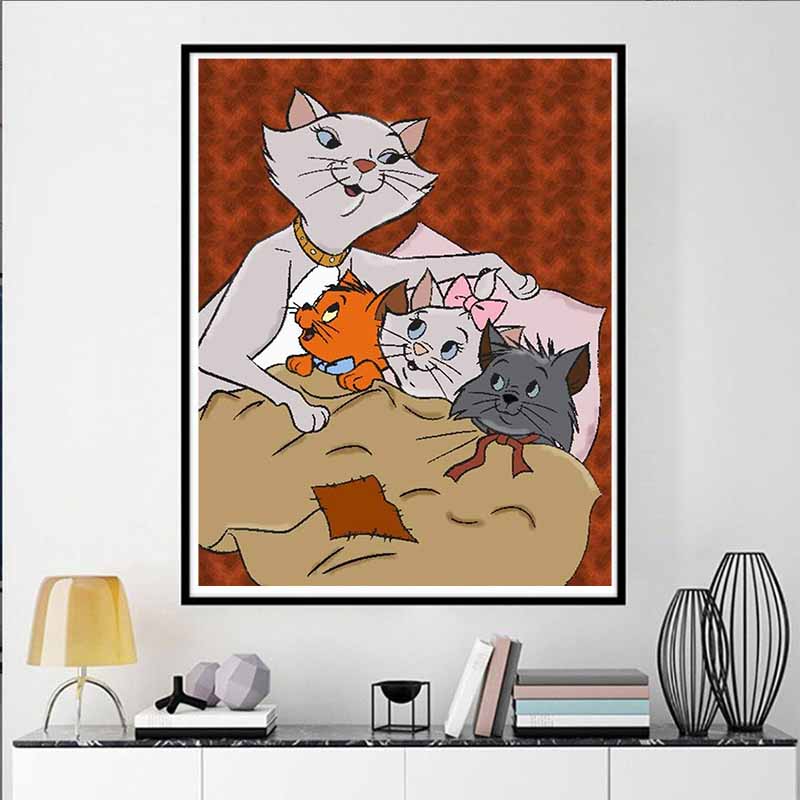 Disney Diamond Painting Cats Adventure Illustration Mosaic Art DIY Cross Stitch Embroidery Set Full Diamond Home Decor Gift