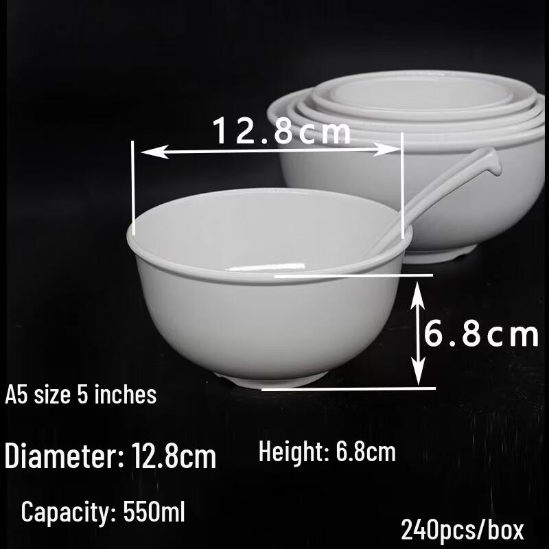 Yujia White Melamine Restaurant Bowls 5 inch