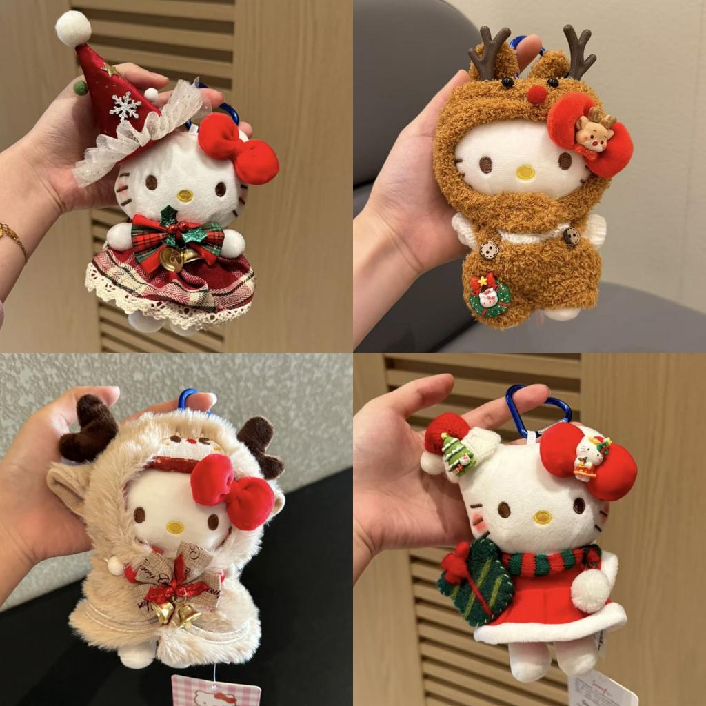 12Cm Sanrio Hello Kitty Keychain Cute Animal Fashion Keyring Backpack Plush Toy Pendant Doll For Girlfriend Birthday Gifts