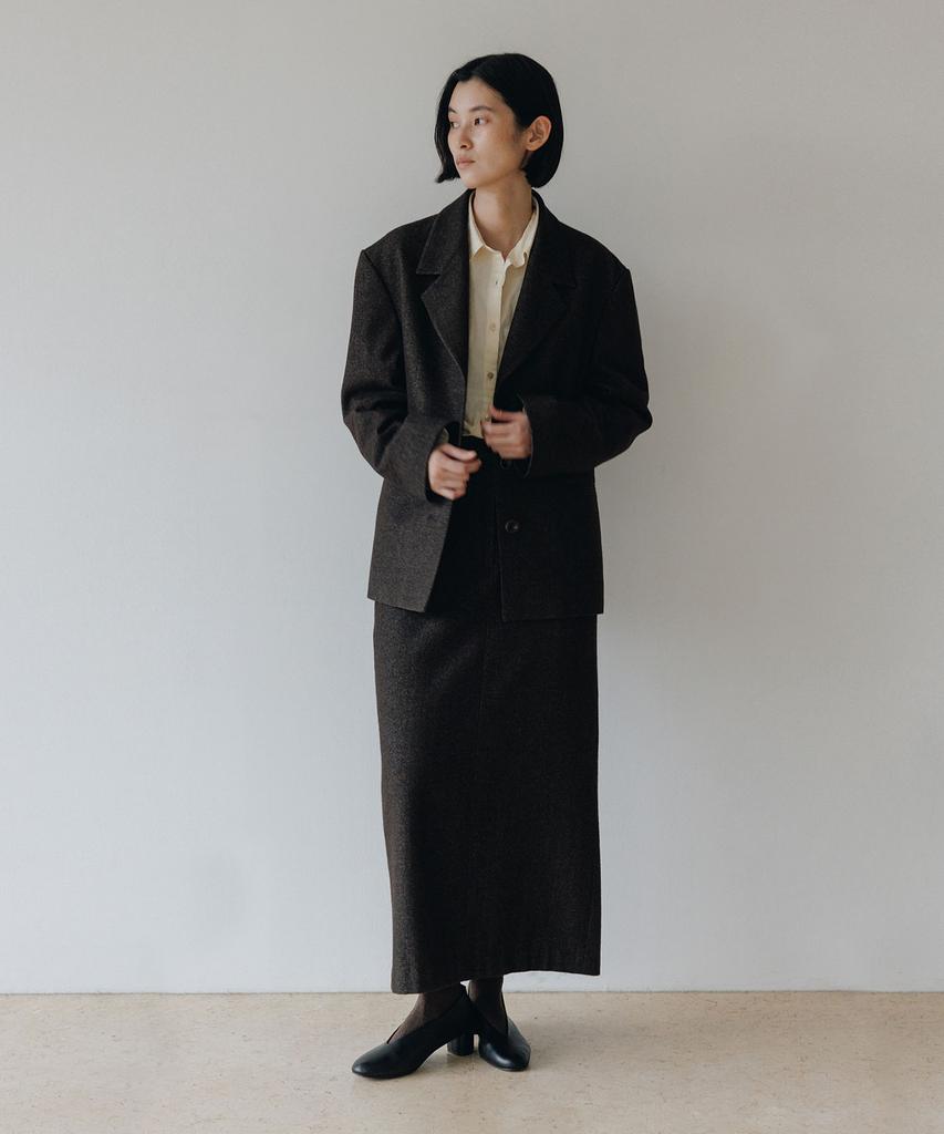 Beullaengkeulumumeon Sovereign Wool Skirt_Choco Twill