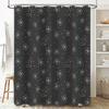 Floral Print Shower Curtain Waterproof Home Decor Bathroom Decoration Black with White Flowers Black/White