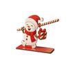 Wooden Christmas Tissue Box Holder with Snowman Santa and Design, Festive Tabletop Decoration