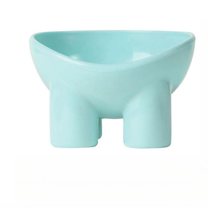 

Эргономичная миска для домашних животных с высокими ножками для маленьких собак и кошек синий