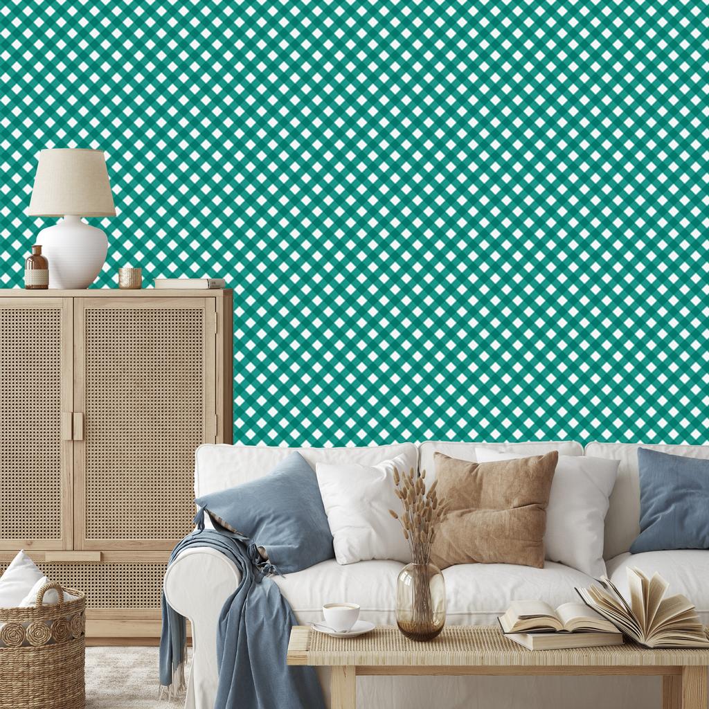 Vichy Plaid Wallpaper for Living Room and Bedroom 50x1000