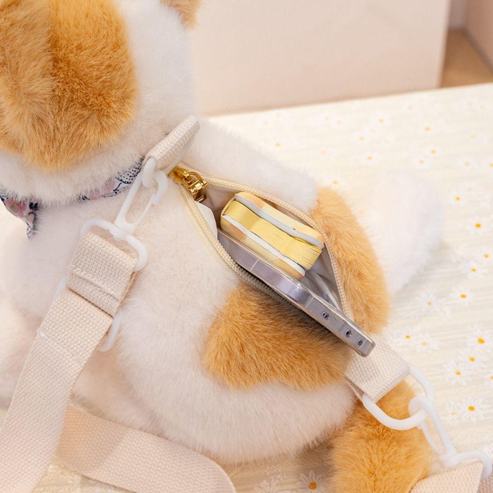 Fluffy Realistic Plush Cat Toys Soft Cat Plush Shoulder Bag Soft Cat Stuffed Toy  Children Girl