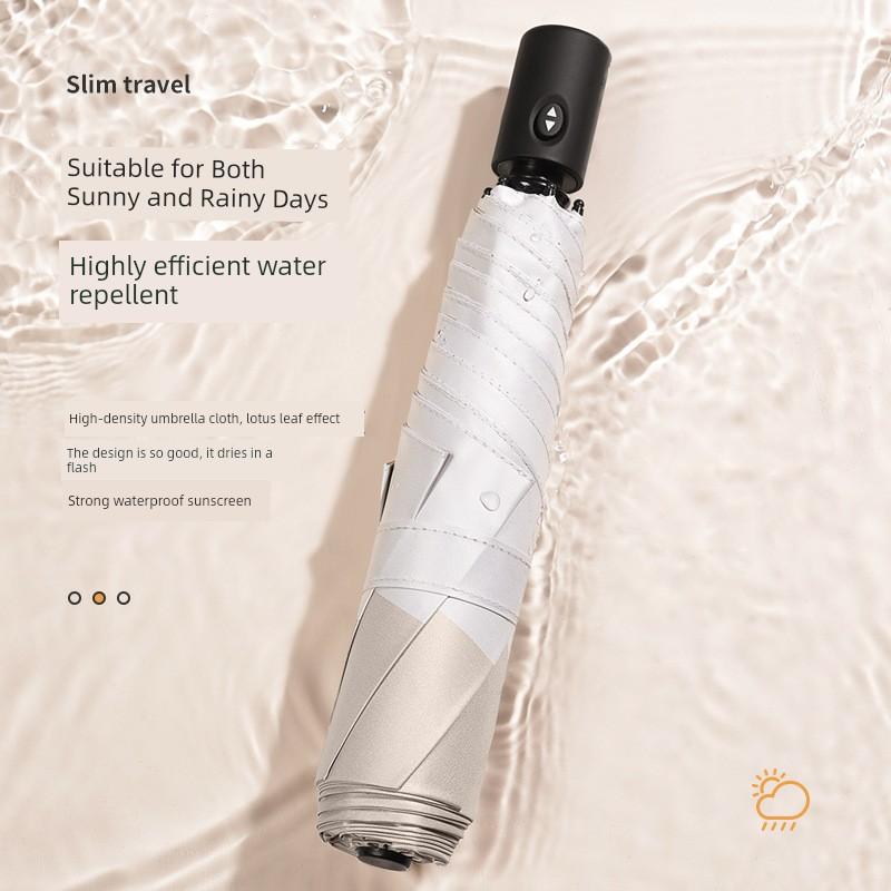 Fully Automatic Umbrella, Sunshade, Sun Protection, Uv Protection, Lightweight, Portable, Dual-Use for Sun and Rain, Folding Umbrella, Japanese-Style
