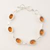Citrine Gemstone 925 Sterling Silver Jewelry Handmade Bracelet 9" Gift For Mom RB-5-3