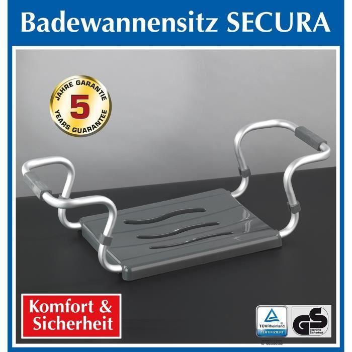 Wenko siège baignoire, siege baignoire adultes, personnes agées, longueur ajustable, capacité de charge 120 kg, aluminium-plastique