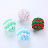 Pet Cats Dogs Color Block Plush Bell Ball Claws Grinding Bite-resistant Chew Toy