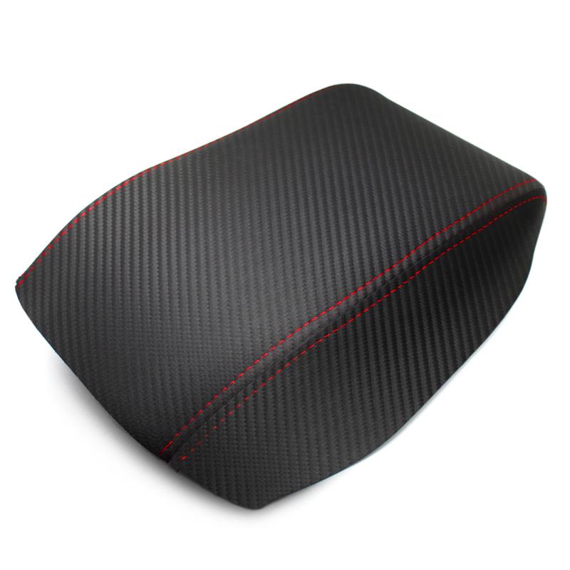 Capa de couro para apoio de braço, textura de carbono macio, para vw golf 6 mk6 2010 2011 2012 2013, centro do carro, caixa de apoio de braço, adesivo