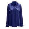 Women's Fashionable Casual Solid Color Retro Long-Sleeved Velvet Shirt