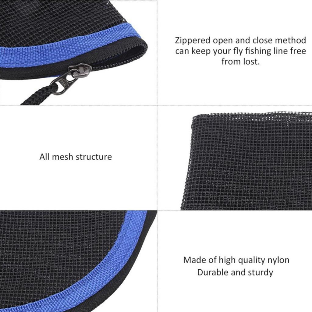 Yousheng Fly Fishing Leader Wallet Black Mesh Fly Fishing Leader Pocket Tippet Line Storage Bag for Saltwater Freshwater Fishing