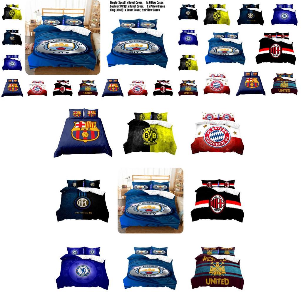 High-quality Bed Linens 3-piece Set Digital Printed Design Mixed Fiber Material Queen Size