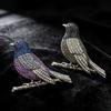 Creative Rhinestone Mockingbird Brooches For Women Clothing Coat Jewelry Accessries Gifts