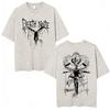 Anime Death Note Ryuk Yagami Light Vintage gewaschenes T-Shirt Herrenbekleidung Baumwoll-T-Shirt Mode Kurzarm-T-Shirts Streetwear