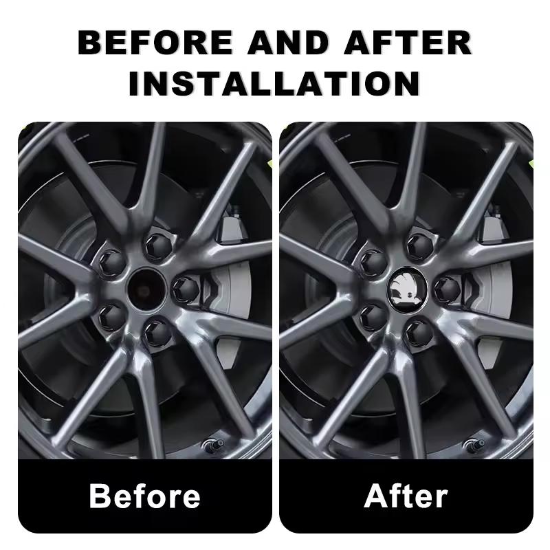 Msdf2 4pcs 56mm Car Emblem Wheel Hub Caps Center Cover Sticker Decoration For Skoda Octavia Superb Rapid Kodiaq Karoq Fabia Roomster