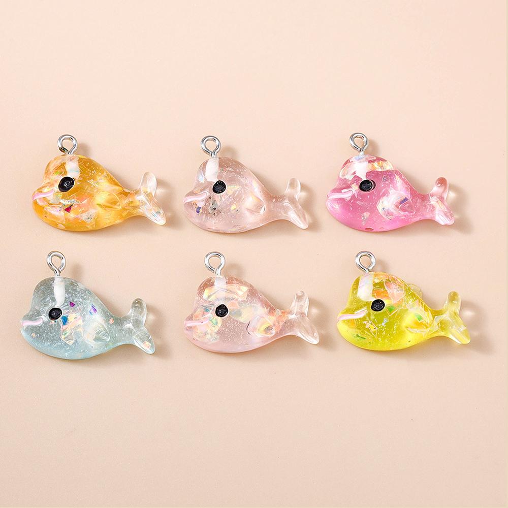 

Лесли 10 шт. Красочные смоляные блестящие подвески-шармы в виде дельфинов для серег-капель, браслетов, ожерелий, изготовления ювелирных изделий, DIY-крафта
