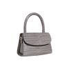 By Far Mini Croco Embossed Leather Shoulder Tote Bag Women bags Dark-Gray 18FWMINAGRDSMA