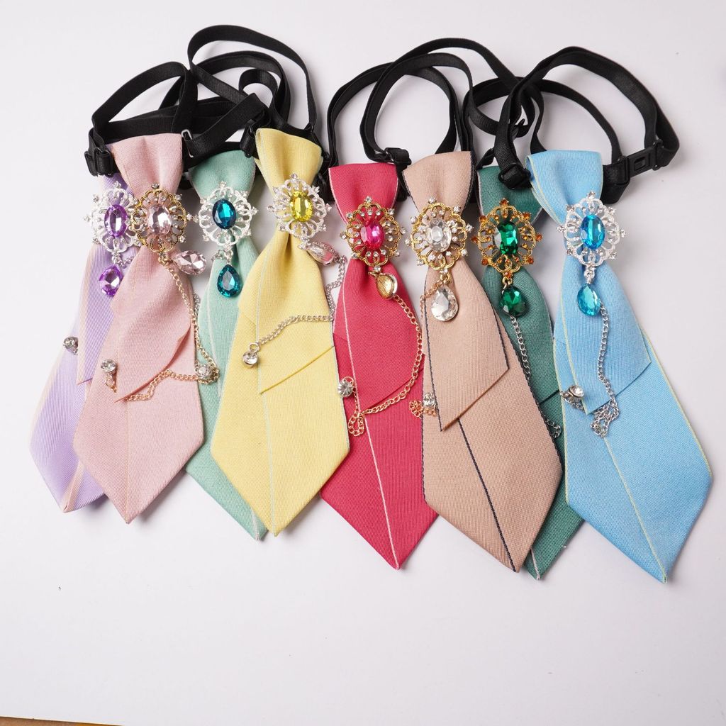 Crystalembellished College Style Shirt Collar With Bow Tie For Adult Formal Wear And Gift