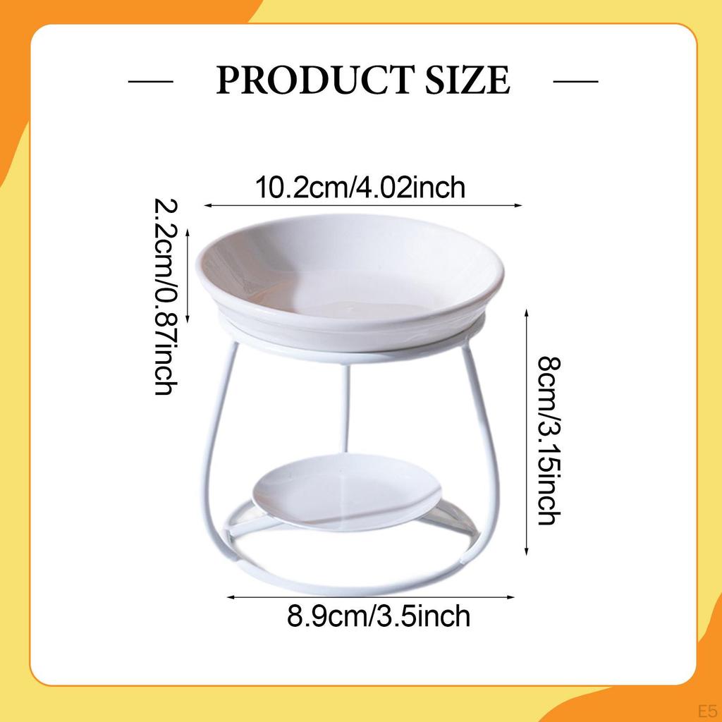 Ceramic Oil Melt Burner Censer Modern Portable Decorative Iron Frame for Living Room Bedroom