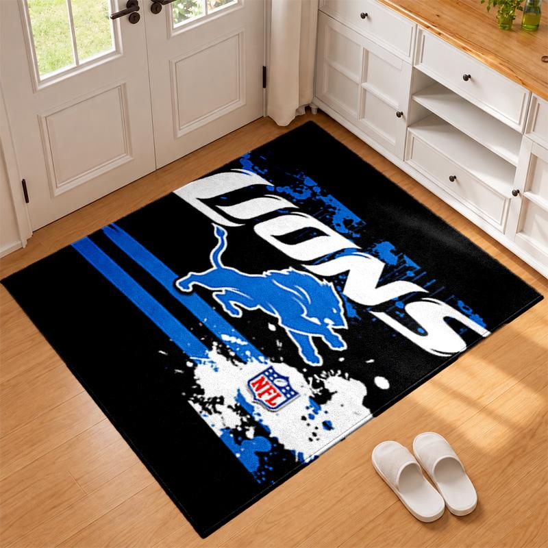 Detroit Lions Carpet Door Mat for Living Room or Bedroom Protective Mat Under Chair Office Decoration Christmas Gift Birthday Present