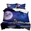 Leoparden Bettbezug Set Wildes Gepard Bettwäsche Mondbeobachtung Wildtierdruck Doppel Queen King Size Polyester Steppdecke