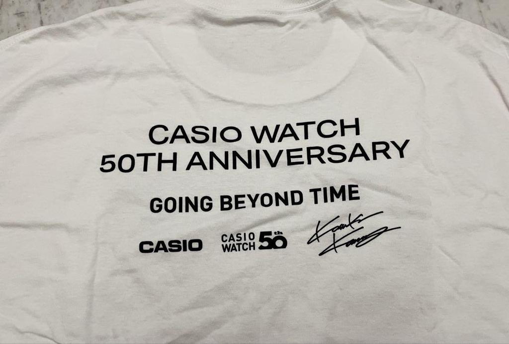 [USED] CASIO 50th Anniversary T-shirt, White, Size L