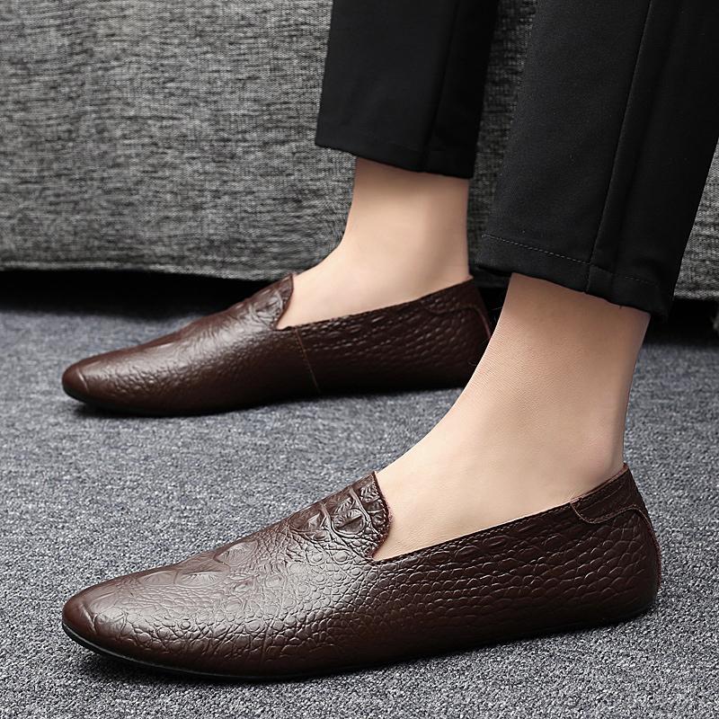 Men's Loafers Genuine Leather Business Shoes High Quality Comfy Breathable Men Casual Shoes Luxury Brand Moccasins Driving Shoes
