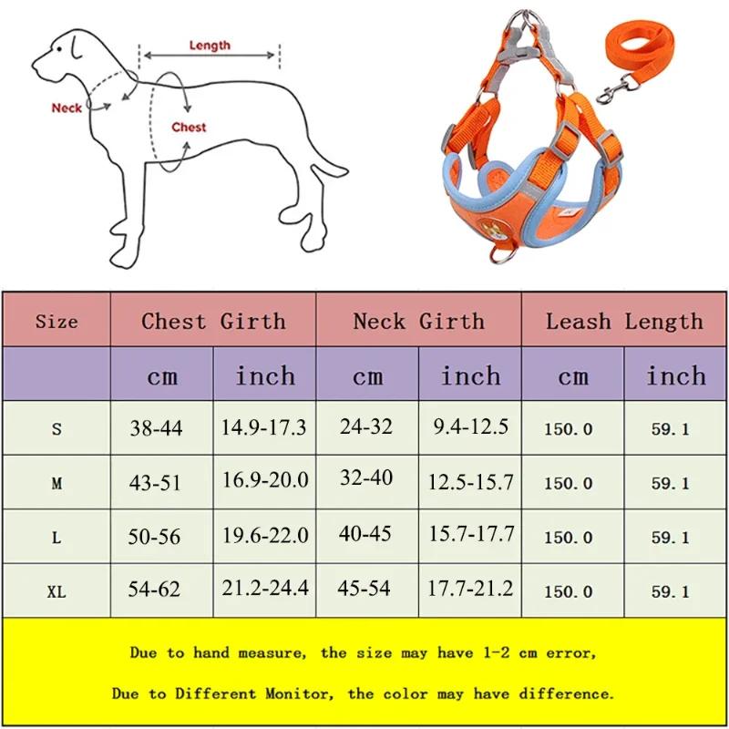 Dogs Adjustable Harness Leash Set For Small Medium Dogs Harness Vest Reflective Puppy Chest Strap Pet Walking Outdoor Supplies