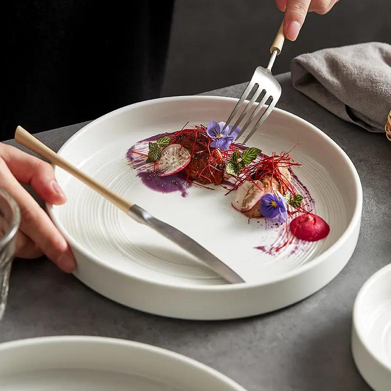 Ceramic Dinner Plate Round Steak Plate Salad Plates Spaghetti Plates Dessert Dish Bread Dish Dim Sum Bowl Cake Bowl Kitchenware