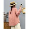 2025 Autumn/Winter Elegant Stand Collar Lace Long Sleeve Cardigan Top for Women in Japanese Literary Style