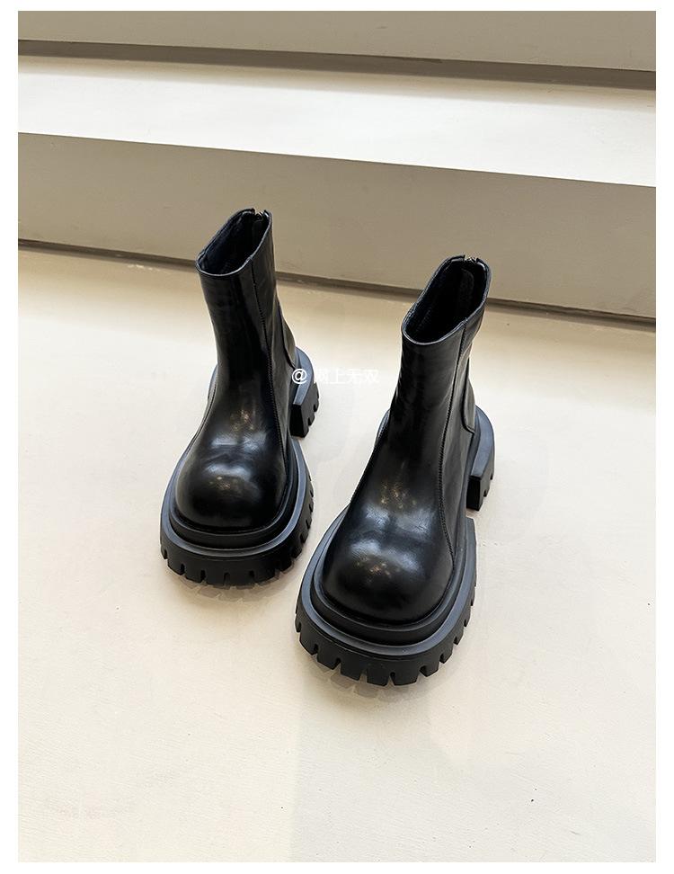 

2025 осень и зима новые уличные милые и крутые малышки~ платформа толстый каблук большая голова тонкие ботинки женские ботинки на платформе короткие ботинки ботинки Мартин 40