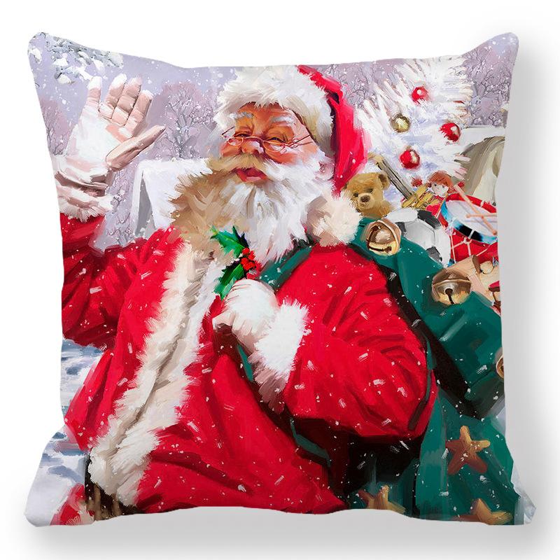 Santa Print Pillowcase New Year 2022 Christmas Decorations Home  Cushion Covers