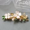 Elegant Floral Hair Barrette, French Clip Spring Hair Claw,  Accents, Bridal Hair Accessory For Half-Up Hairstyles