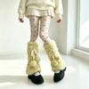 Plush Leg Warmers for Fall and Winter Layering, with Flared Lower Openings, and Bowknot Accent, Thick Faux Furs Boot Covers Long Socks for Women