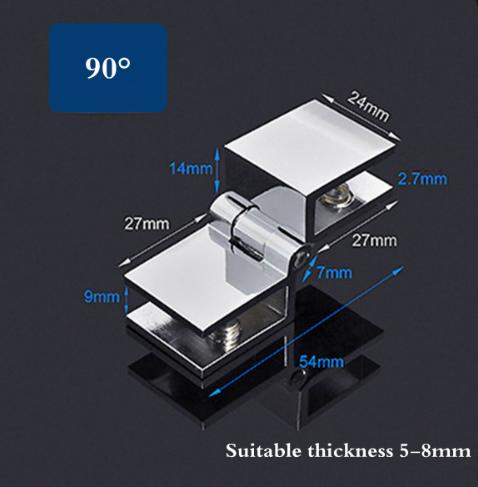 5-8mm Badezimmer Dekorativer Verbinder Duschglas Türscharniere Schrank Schrankbeschläge Klemmbeschläge