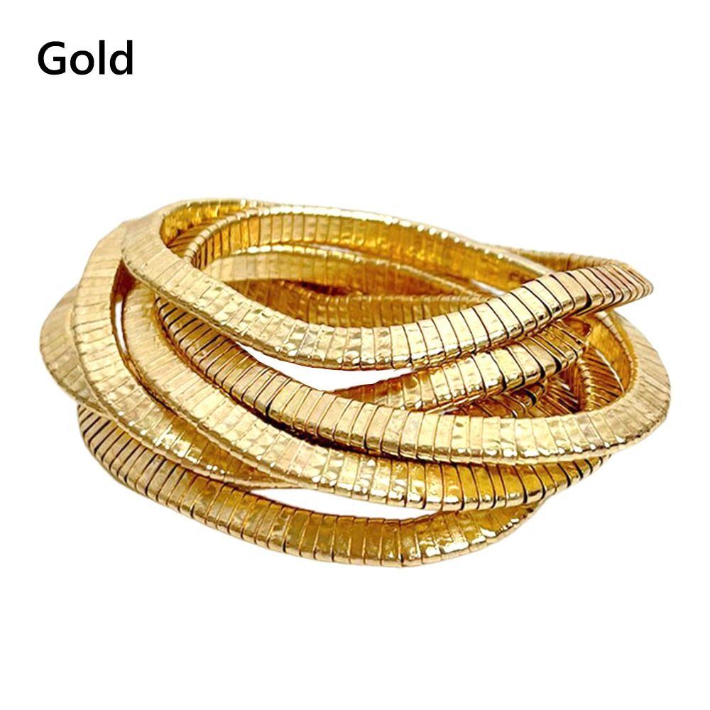 Bracelet jonc flexible couleur or alliage multicouche nouveau bracelet pliable accessoires de bijoux