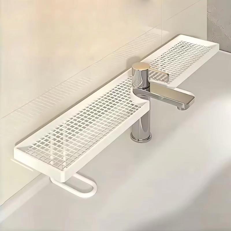 Household Bathroom Storage Rack Wall-Mounted Faucet No-Drill Sink Storage Rack