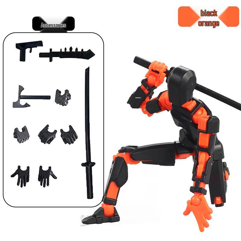 Multi-Jointed Medieval Warrior Skeleton Figure Ornament - Creative Decompression Toy чёрный