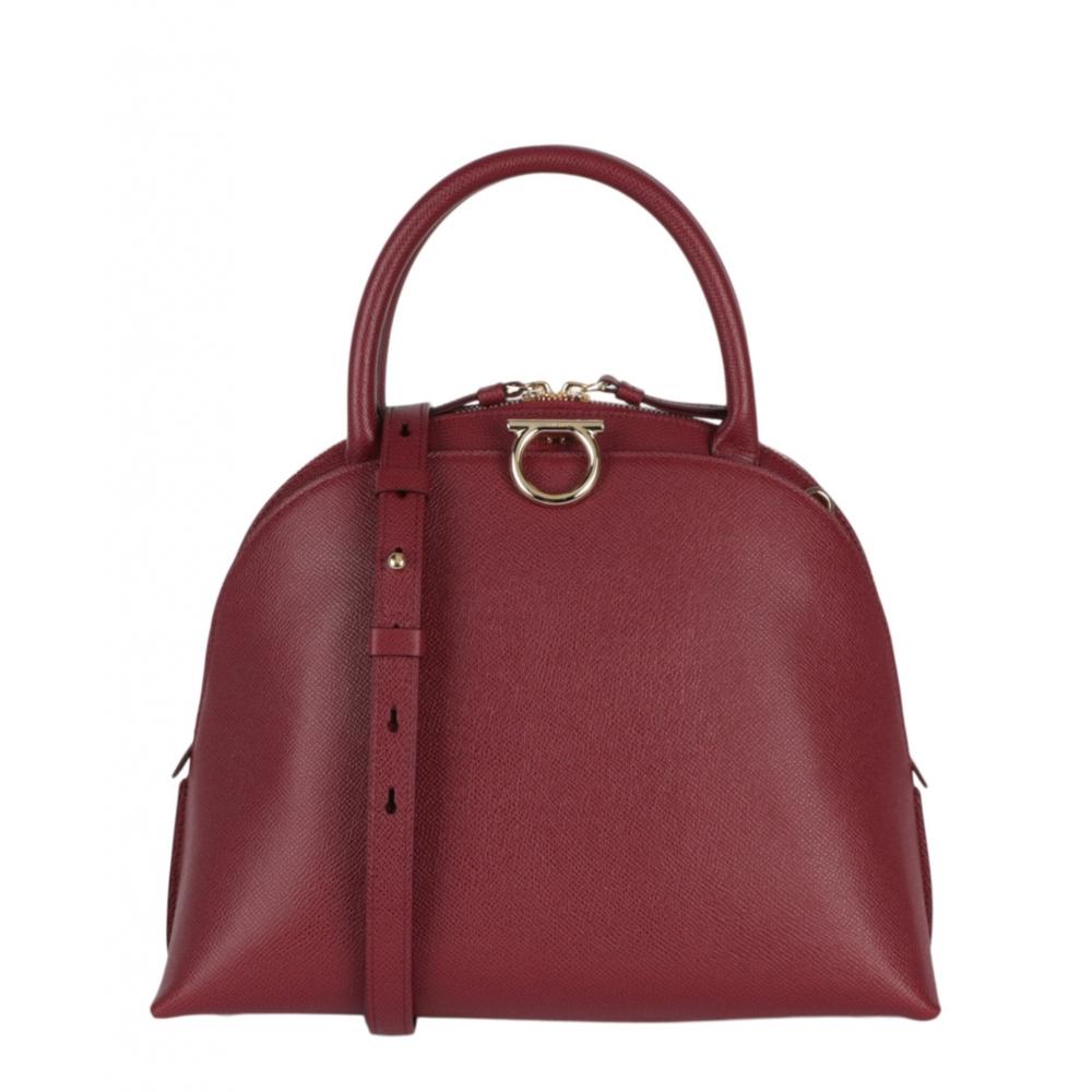 

Salvatore Ferragamo Gancini Medium Top Handle Bag Burgundy