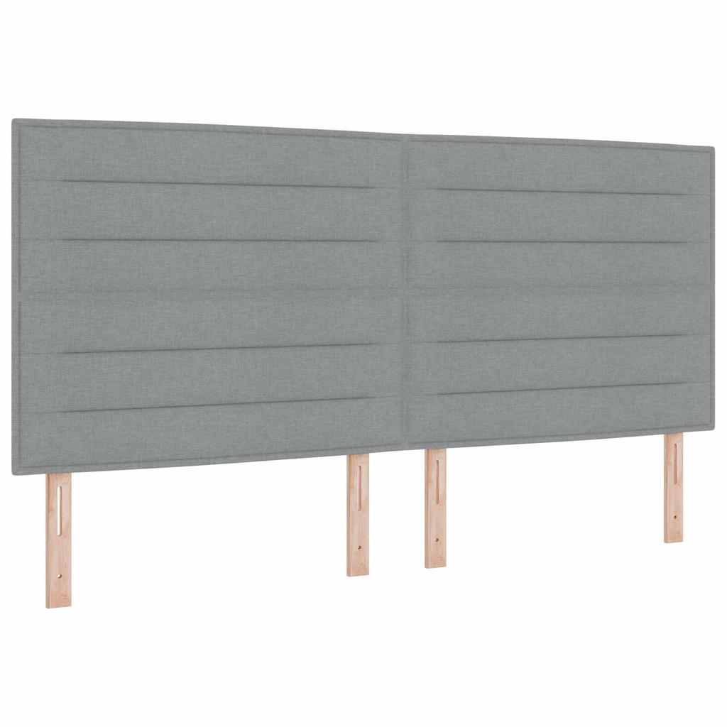 Box Spring Bed with Mattress Light Gray 200 x 200 cm Fabric