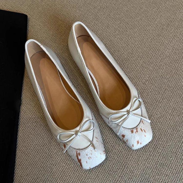 

Women Shoes 2025 Spring Autumn New Fashion Comfort Bow-knot Mary Jane Shoes Lightweight Soft Sole Square Toe Women s Ballet Shoe 35 белый
