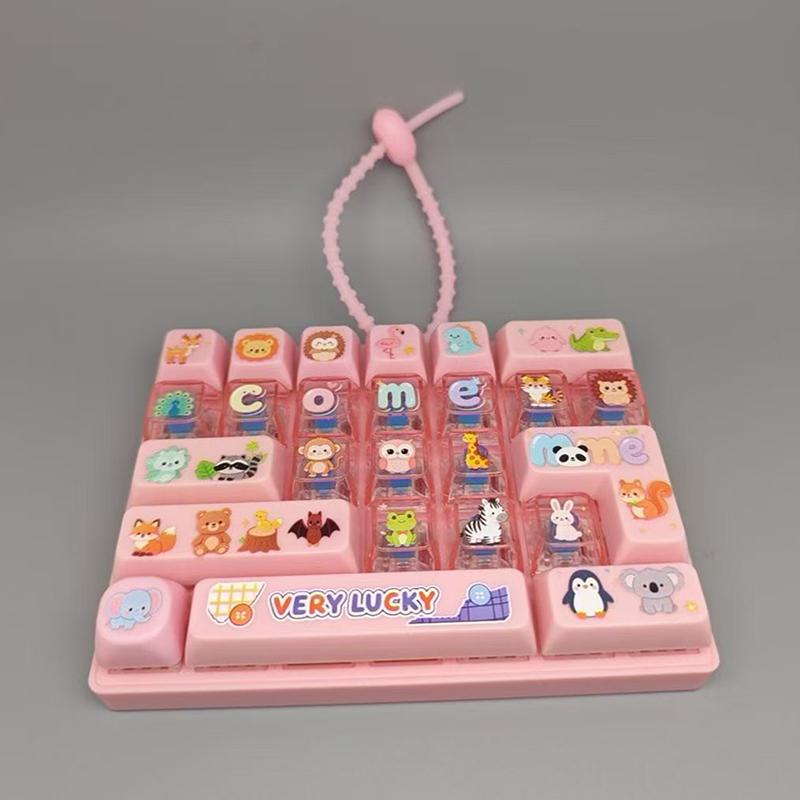 Purple Fidget Keyboard Toy Cute Animal Shape Stress Reduction Gadget for Home Office Daily Use