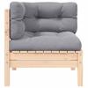 VidaXL Bois de Pin Massif Canapé d'Angle de Jardin avec Coussins Canapé d'Angle de Patio Meuble de Terrasse Canapé de Jardin 806627