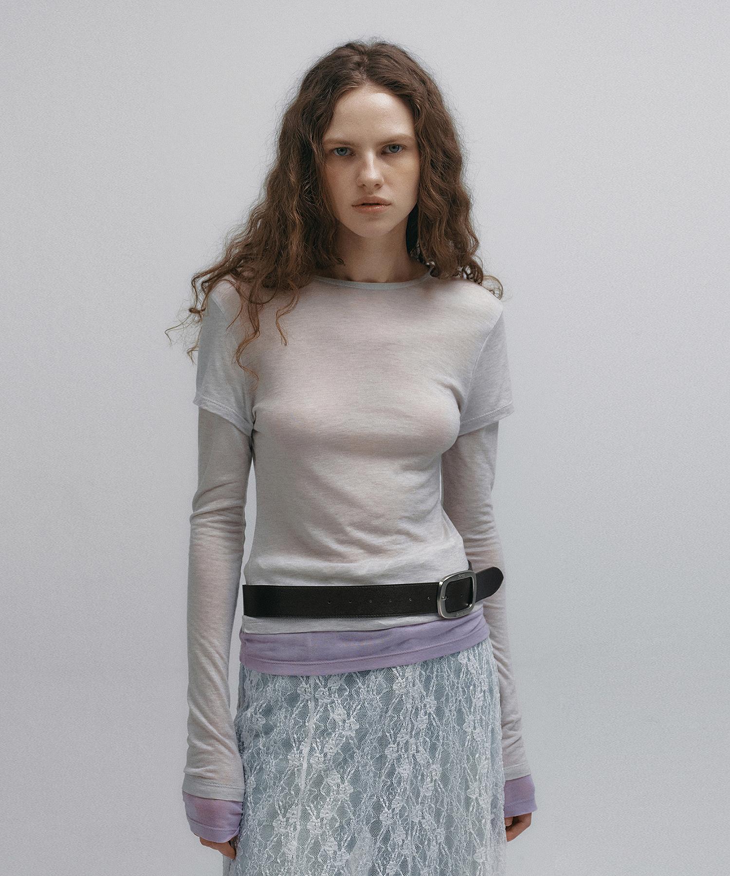 Nive Double Layered Tencel T-Shirt (Light Gray) Free