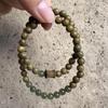 Natural Green Sandalwood Wénwán Double Wrap Bracelet - Niche Design for Men, Women, Couples